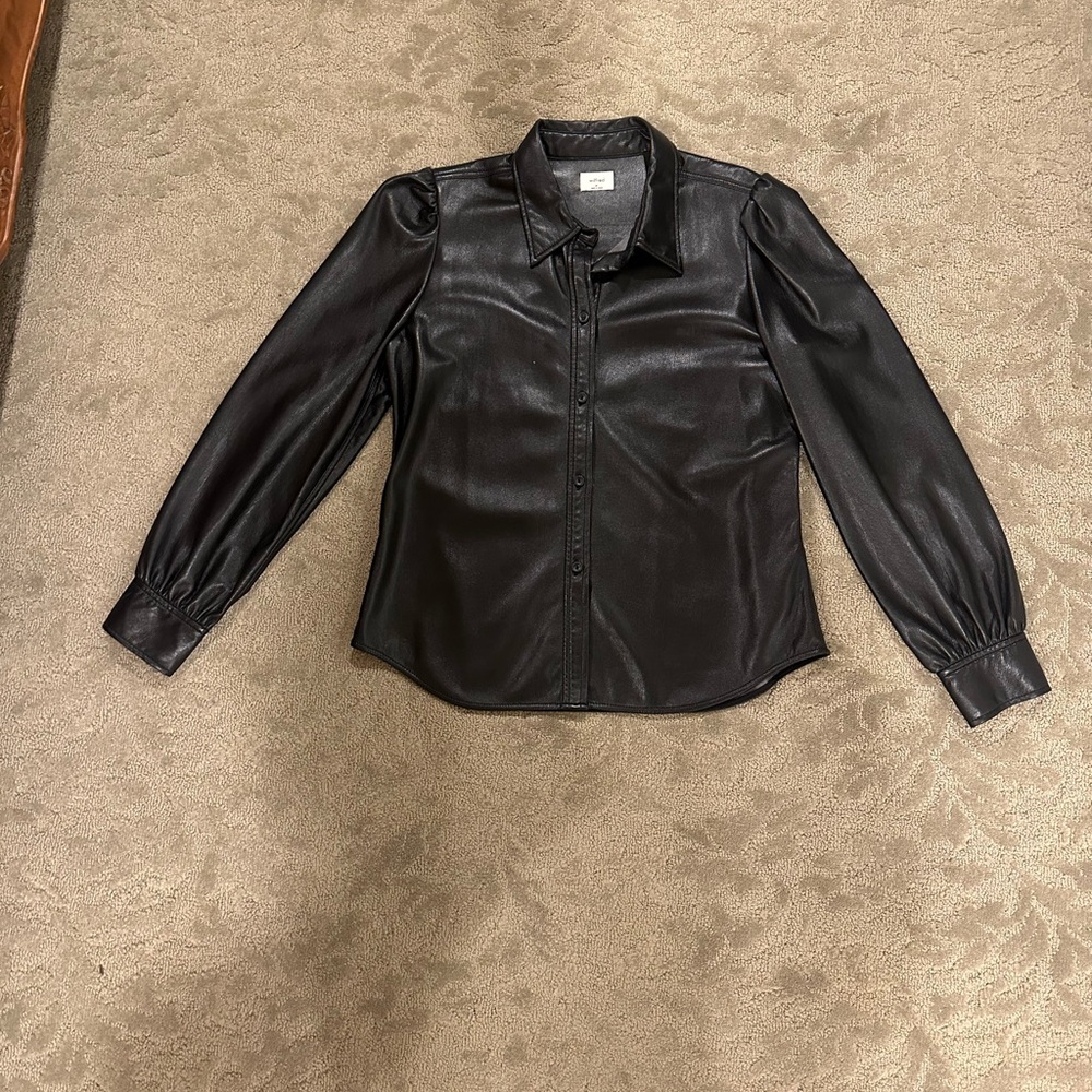 Aritzia Wilfred Faux Leather Buttondown
